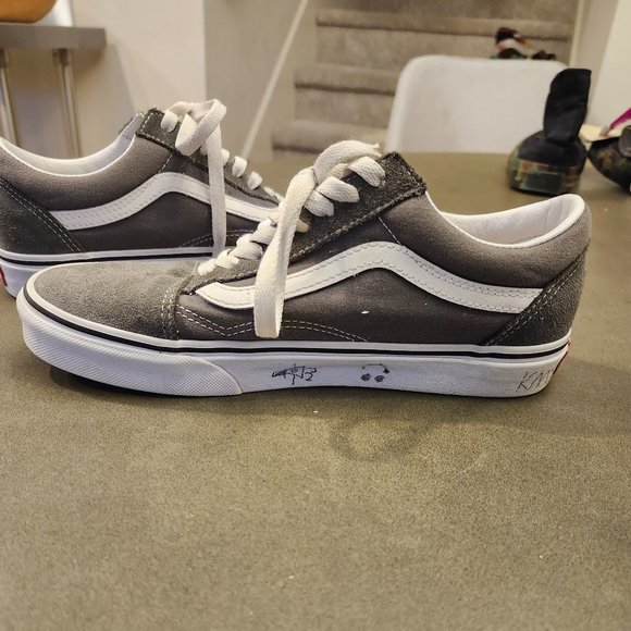 Vans Old Skool Suede and Canvas Grey Sneakers - 8W/6.5M - Picture 5 of 9